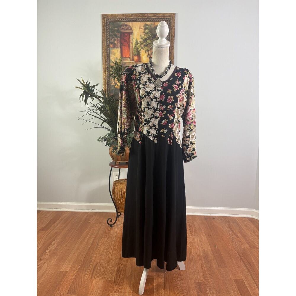 Ultra Dress New York Fit & Flare Dress Women VTG Floral Round Neck Back Zipper